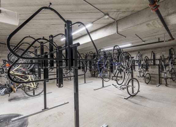 Bicycle storage racks at The Preserve at Normandale Lake