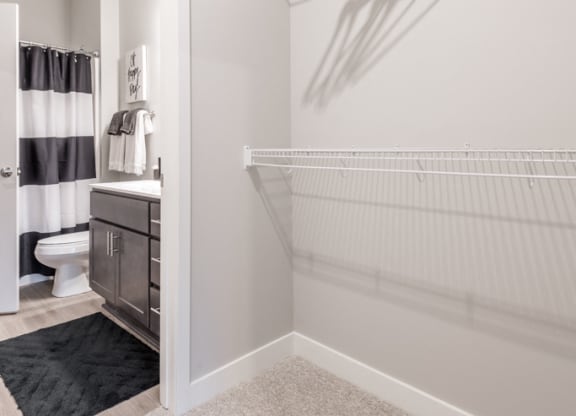 Interiors-Large walk-in closet with shelving at The Preserve at Normandale Lake