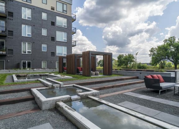 Entertainment terrace with Zen garden.