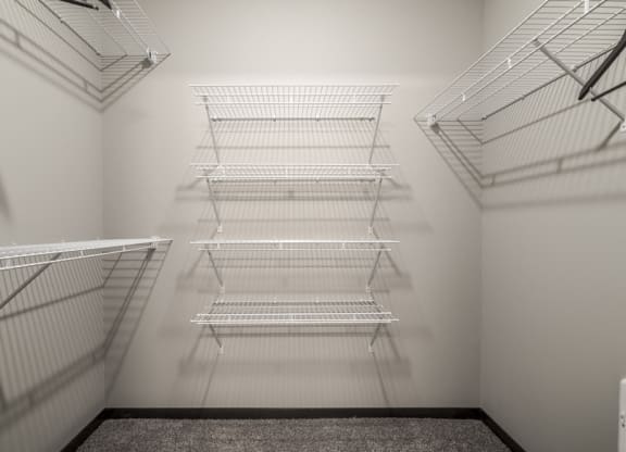 Interiors-Large walk-in closets with ample built-in shelving