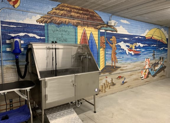 Pet was station with beautiful colorful mural at the villas at falling waters