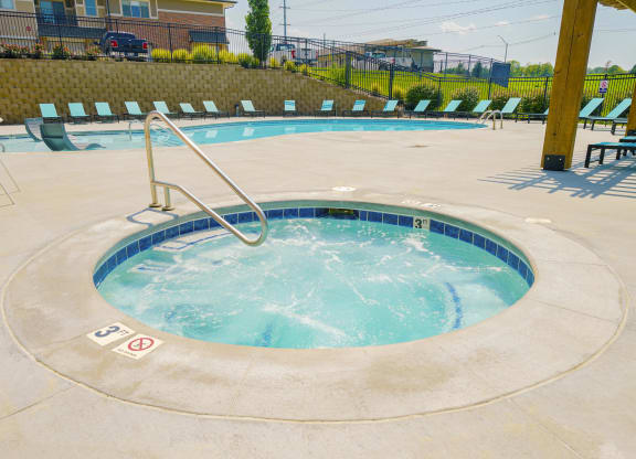 relaxing in-ground hot tub