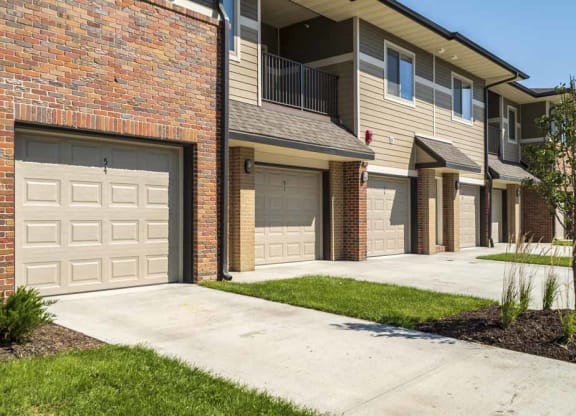Attached garages at The Villas at Mahoney Park