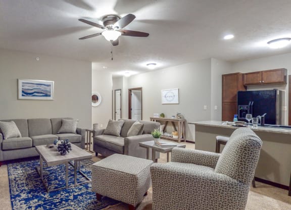 There's plenty of living space in this two-bedroom Cedar floor plan at The Villas at Wilderness Ridge