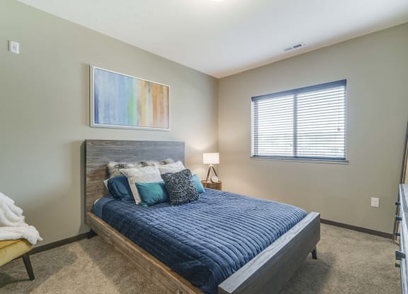 Master bedroom at WH Flats new luxury apartments in south Lincoln NE 68516
