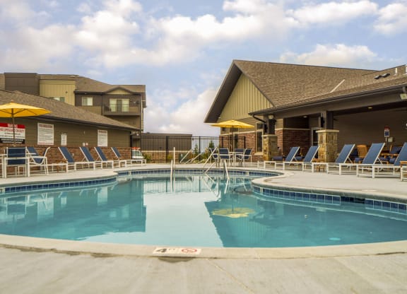 Luxury pool and hot tub view of WH Flats new luxury apartments in south Lincoln NE 68516