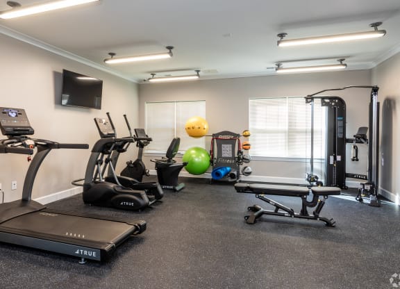 cardio equipment in the gym at the monarch apartments in midtown
