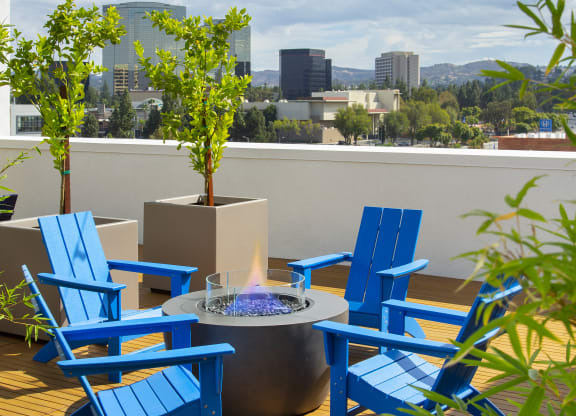 Rooftop Firepit at The Q Topanga, Woodland Hills, California