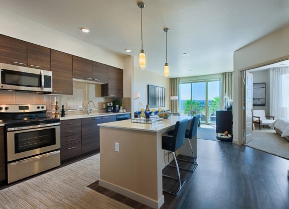 Stainless steel appliances at The View at Cascade Apartments, Scottsdale, AZ