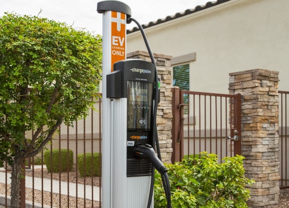 Electric Vehicle Charging Station in front of office  at Villas at Chandler Heights, Chandler, Arizona