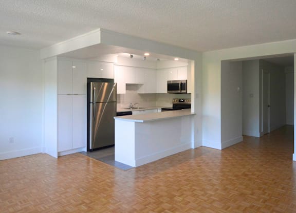 1 Oak Street Kitchen and Living Room