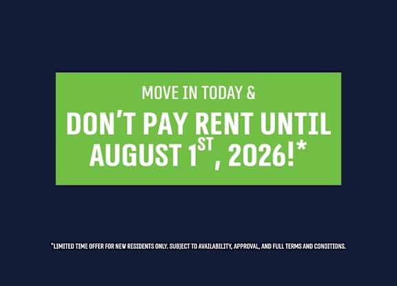A promotional image offering a free rent period for new residents.