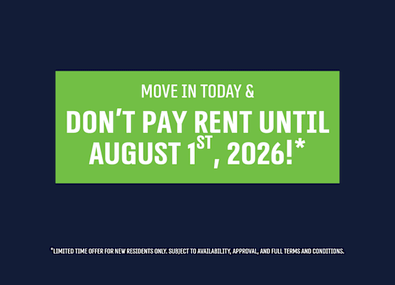 A promotional image offering a free rent period for new residents.