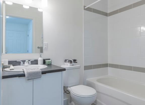 A white toilet sits next to a sink in a bathroom.