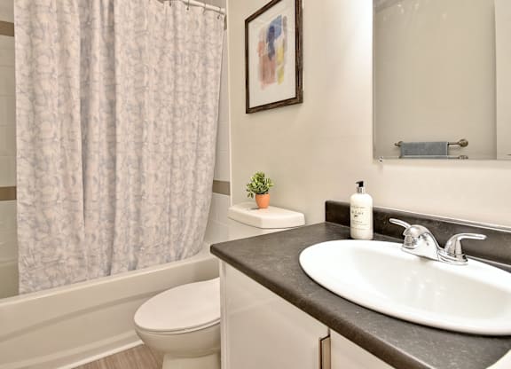 A bathroom with a toilet, sink, and shower curtain.