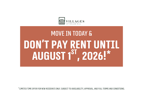 A sign advertising a limited time offer for new residents at Villages at Holman Hill.