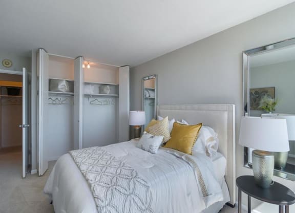 Bedroom with tons of closet space