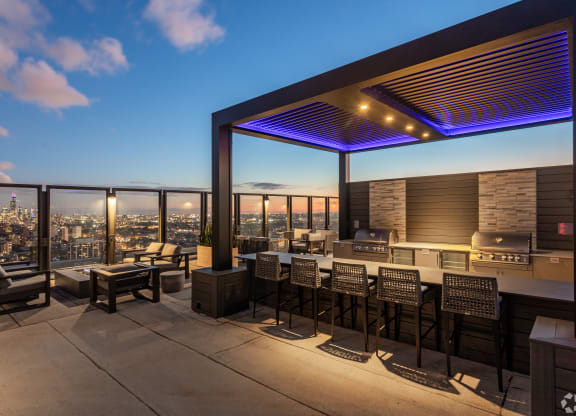 Rooftop Grills at Night