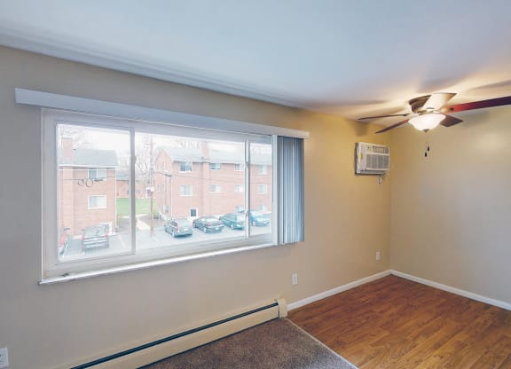 Window and ceiling light at Sharondale Woods Apartments, Ohio