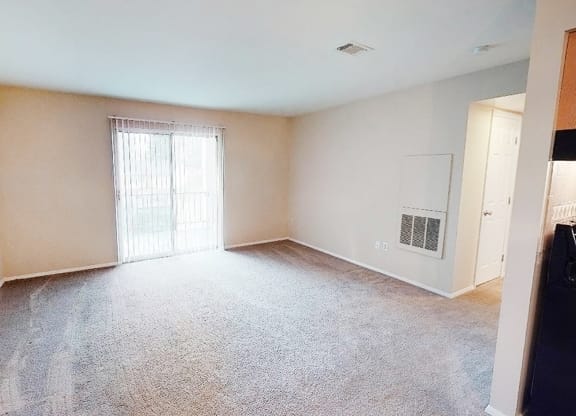 Living room with balcony at Crown Ridge Apartments, Ohio, 45005