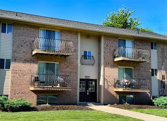 Apartment building with balconies and doors numbered 4101.