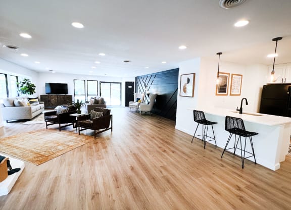 a living room with hardwood floors at Indian Lookout Apartments, Ohio