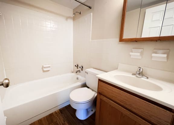 Bathroom with vanity at Sharondale Woods Apartments, Ohio