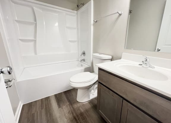 Renovated Bathrooms With Quartz Counters  at Revere Village Apartments, Centerville, Ohio