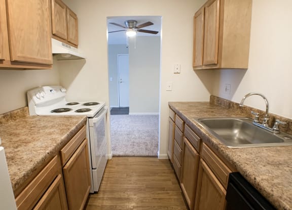 Stainless Steel Sink With Faucet In Kitchen  at Crown Crossing Apartments, Amelia