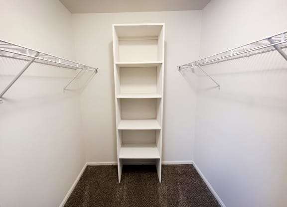 Closet shelves at Deercross Apartments, Ohio