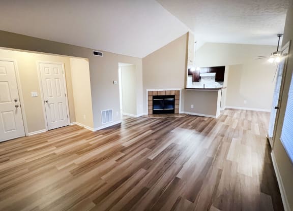 Contemporary Finishes Include Wood And Tile Flooring  at The Vinings Apartments, Cincinnati