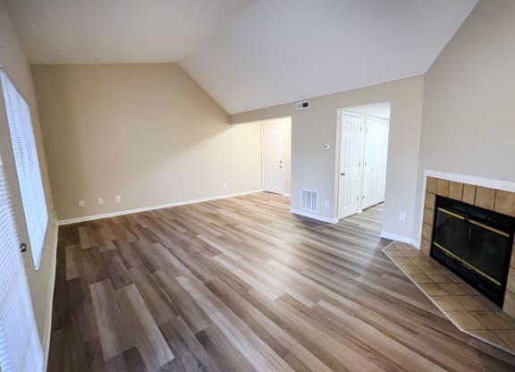 Living Area With Fireplace at The Vinings Apartments, Ohio, 45245