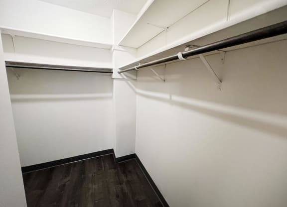 a spacious walk in closet in a 555 waverly unit at Quail Meadow Apartments, Ohio, 45240