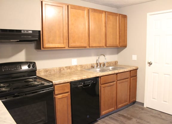 Wooden cabinets at Quail Meadow Apartments, Cincinnati, OH