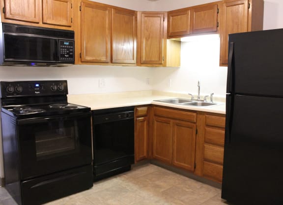 Cabinets of wood at Quail Meadow Apartments, Cincinnati, 45240