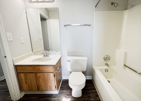 an empty bathroom with a sink toilet and bathtub at 450 on Keeneland, Richmond, KY