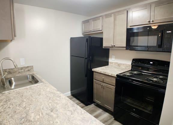 Renovated Kitchen at Woodhills Apartments, West Carrollton, OH, 45449