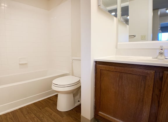 Bath with cabinet at Deercross Apartments, Cincinnati, 45236