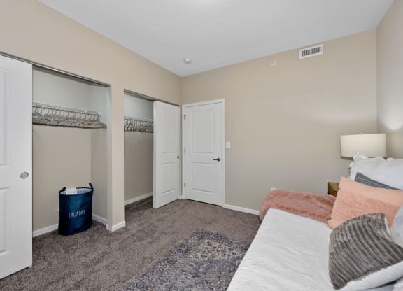 Parkway Trails: The Metro 2 Bed, 2 Bath, Model bedroom at Parkway Trails, Florence, KY