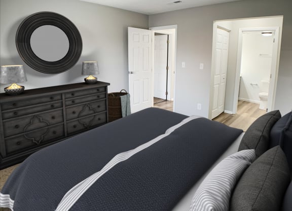 Virtual Model Bedroom at Steeplechase Apartments, Loveland, OH, 45140