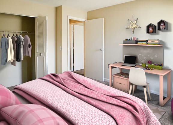 virtual bedroom at Timber Ridge Apartments, Cincinnati, Ohio