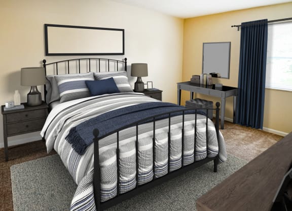 Comfortable Bedroom at Crown Crossing Apartments, Ohio, 45102