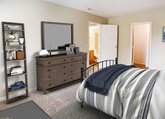 Bedroom Interior at Crown Crossing Apartments, Ohio, 45102