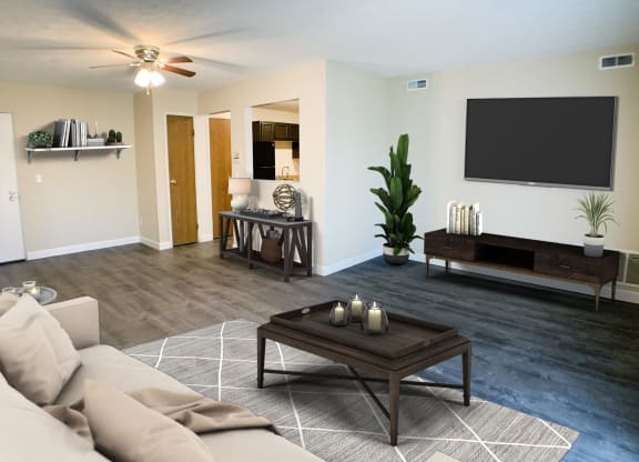 Quail Meadow Living Room area at Quail Meadow Apartments, Cincinnati, Ohio