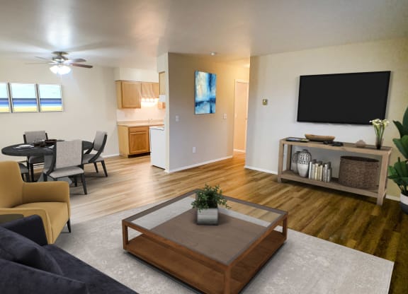 Crown Ridge Living room at Crown Ridge Apartments, Franklin, OH, 45005