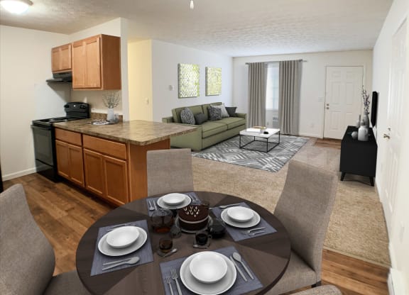 Dining With Kitchen Area at Wyndemere Apartments, Franklin, 45005