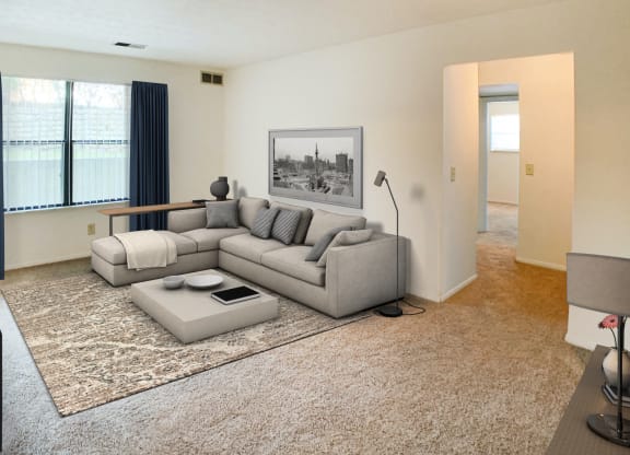 Modern Living Room at Four Worlds Apartments, Cincinnati, 45231