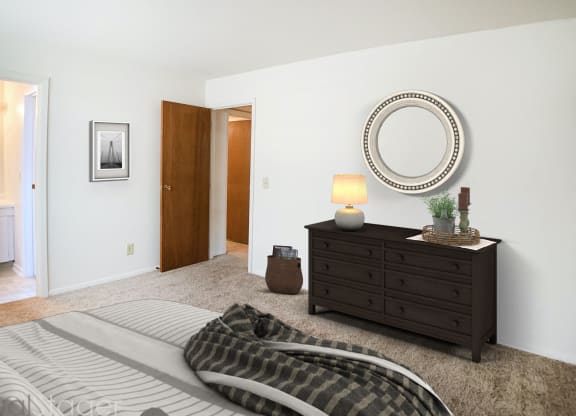 Bedroom With Bathroom at Four Worlds Apartments, Cincinnati
