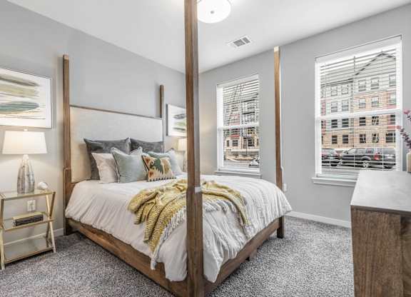 Our bedrooms fit king sized beds and large furniture  at Meeder Flats Apartment Homes, Cranberry Township, PA, 16066