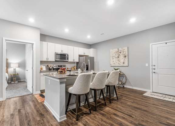 Granite, stainless steel, kitchen, upgraded  at Meeder Flats Apartment Homes, Cranberry Township, PA, 16066
